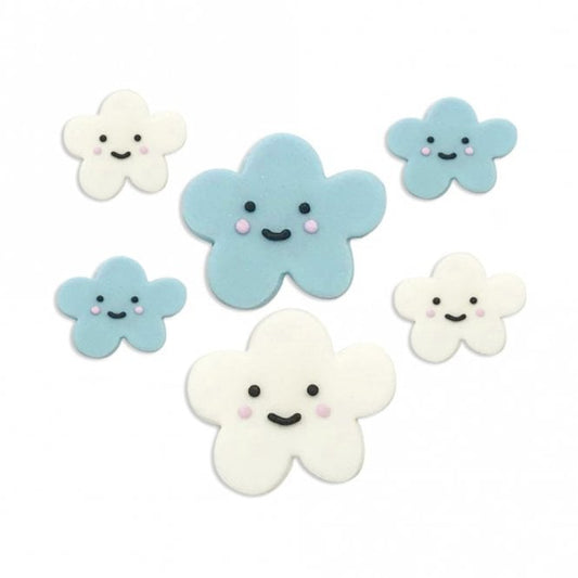 ANNIVERSARY HOUSE Happy Clouds Sugar Toppers x 6