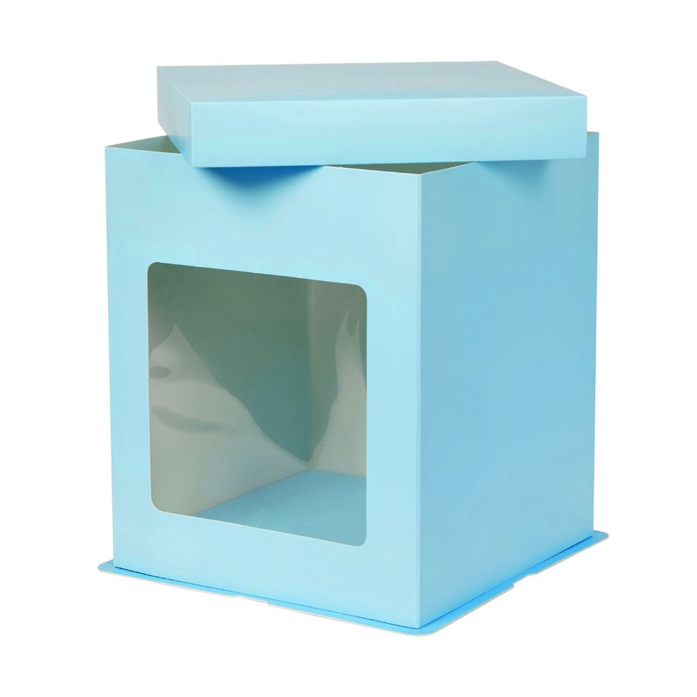 Baby Blue Tall Stylish Cake Box with Window