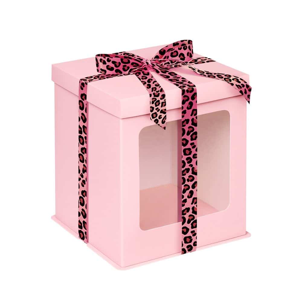 Baby Pink Tall Stylish Cake Box with Window