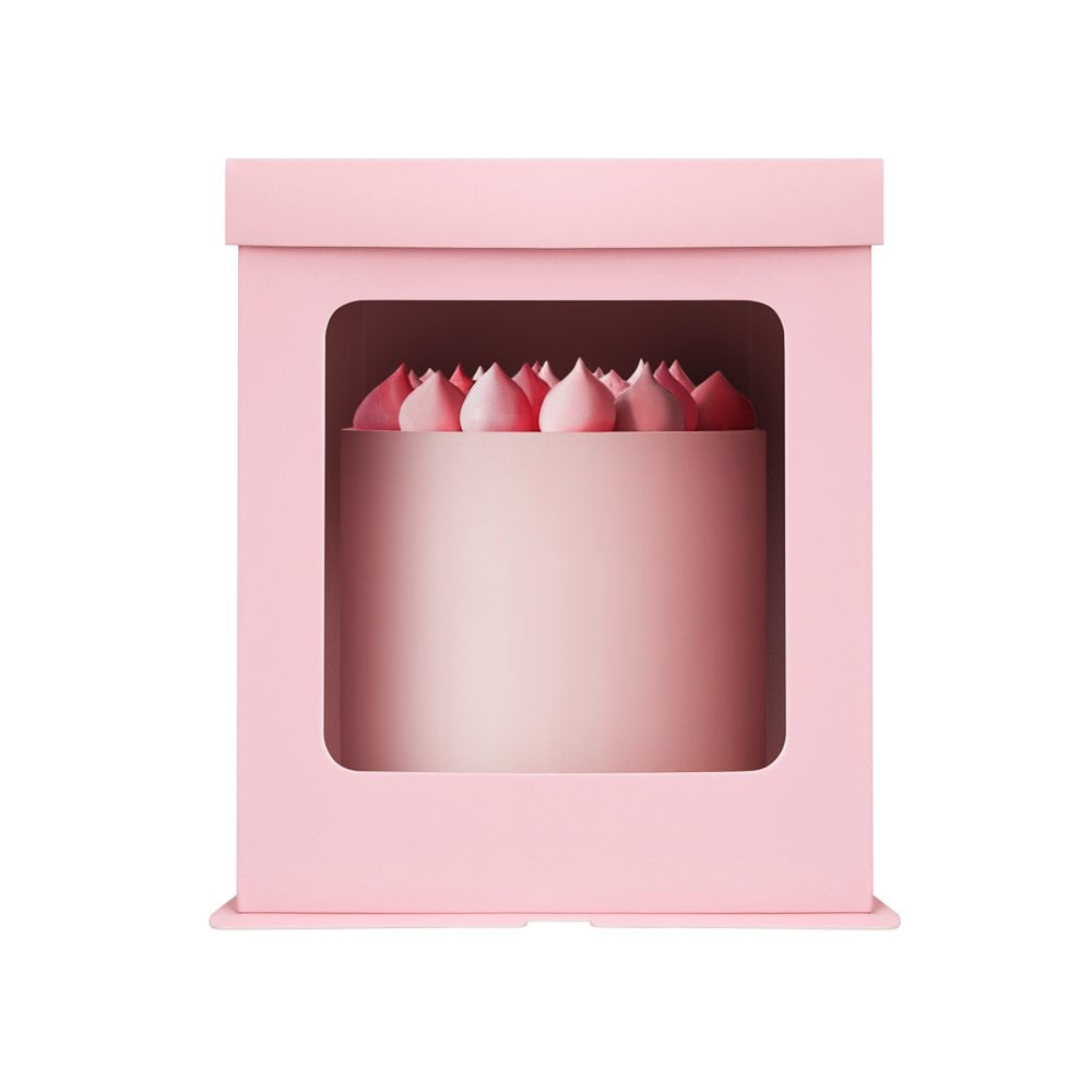 Baby Pink Tall Stylish Cake Box with Window