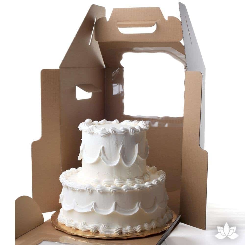 Extra Strong Heavy Duty "Super Tall" Corrugated Cake Box with Handle