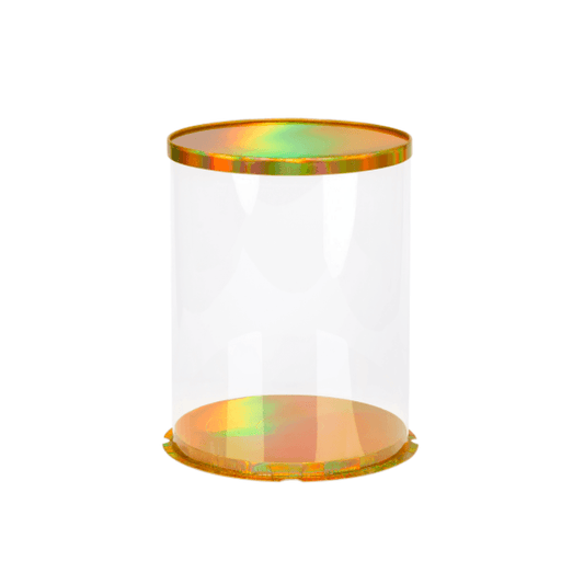 Gold Prism-Deluxe PVC Transparent Crystal Cake Box