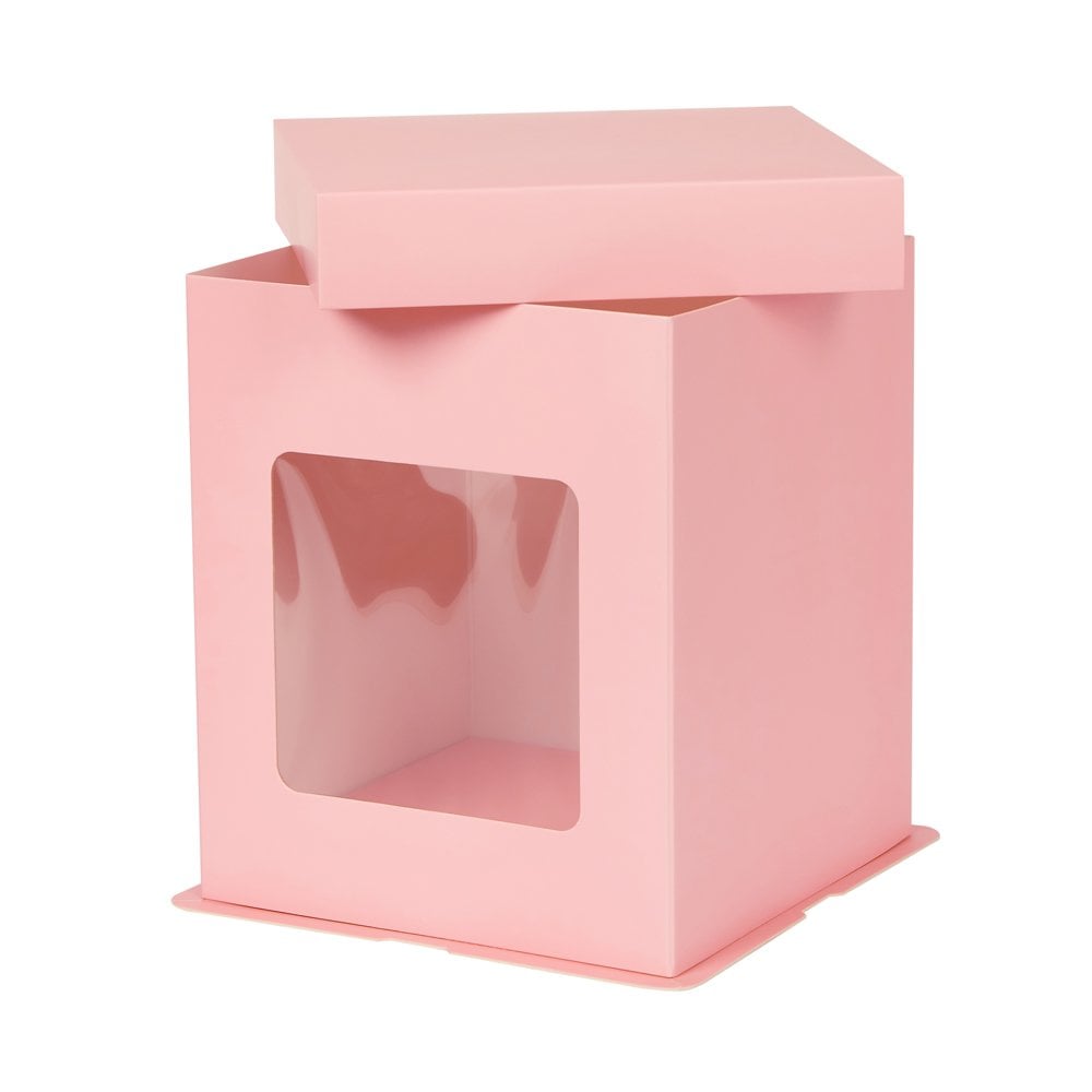 Lipstick PINK Tall Stylish Cake Box with Window