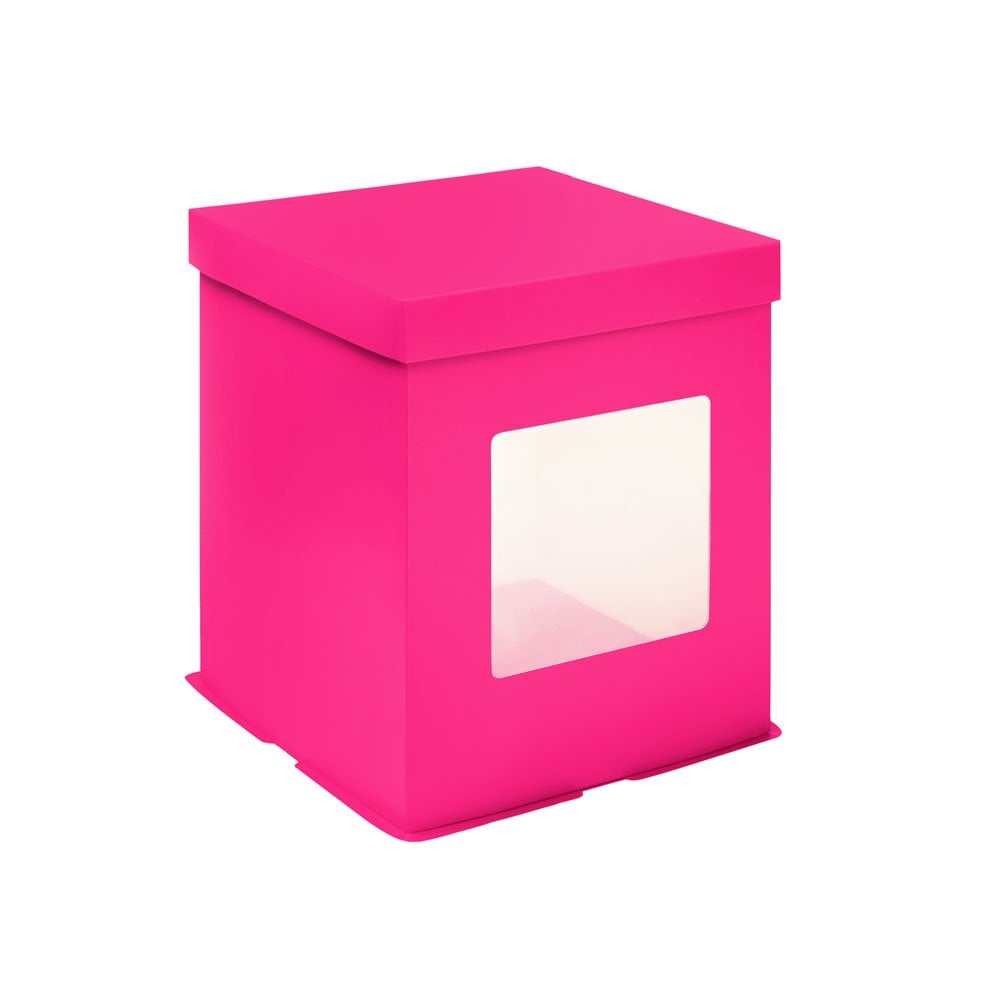 Lipstick PINK Tall Stylish Cake Box with Window