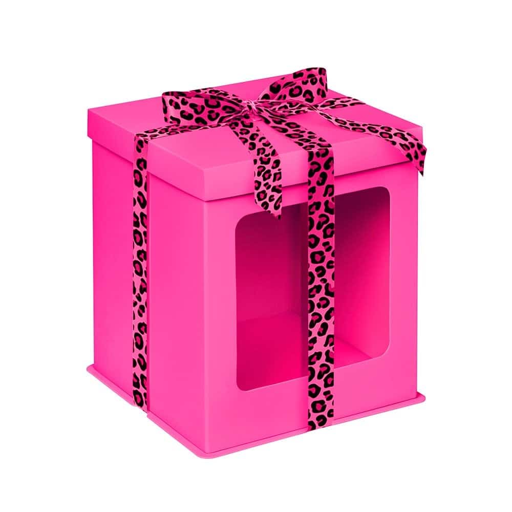 Lipstick PINK Tall Stylish Cake Box with Window