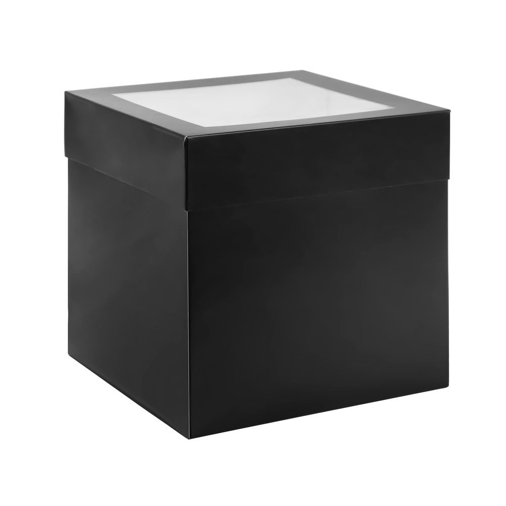 Matte Black Cubed WINDOW Cake Box