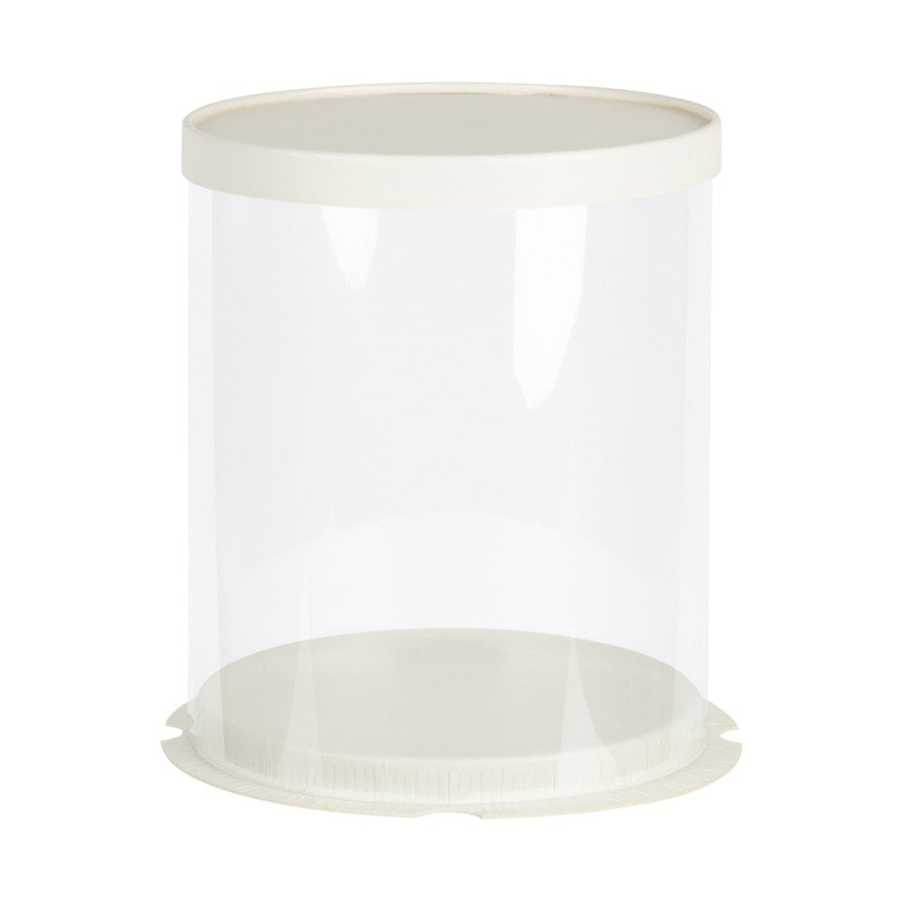 MATT WHITE-Deluxe PVC Transparent Crystal Cake Box