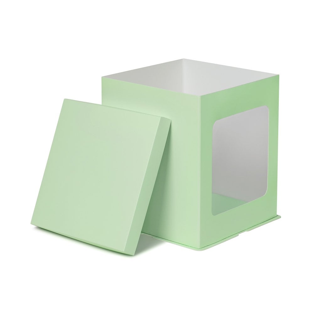 Peppermint Tall Stylish Cake Box with Window