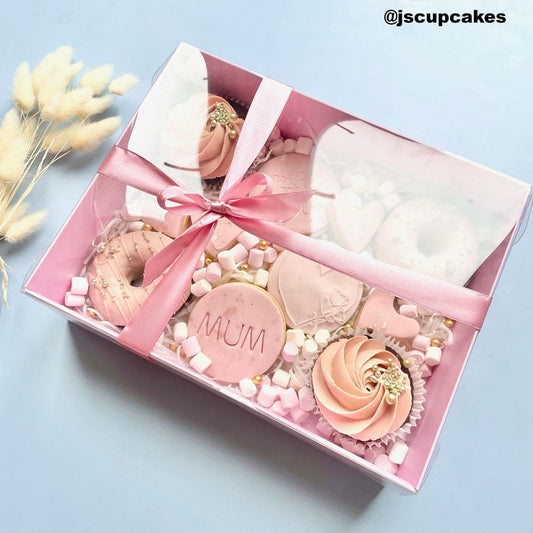 Pink Deluxe Treat Boxes with Clear Lid