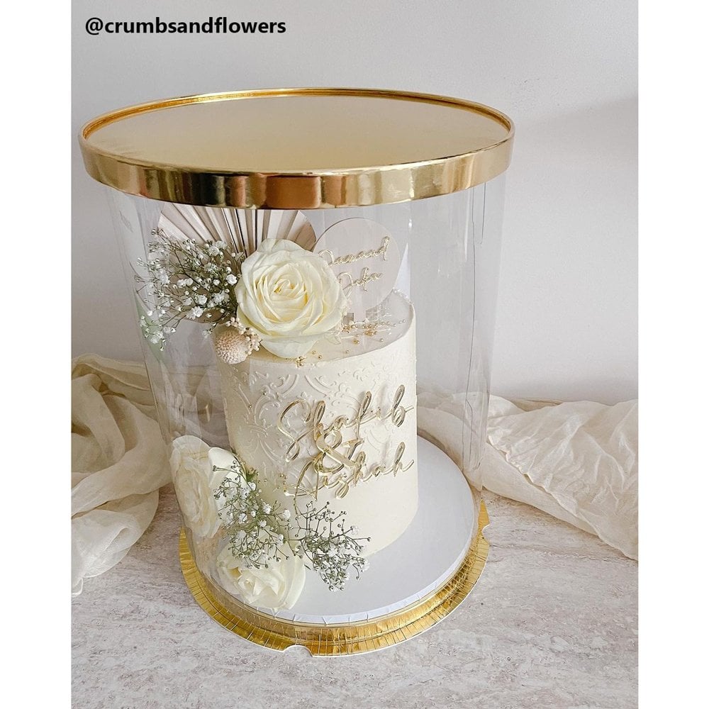 PRESTIGE GOLD-Deluxe PVC Transparent Crystal Cake Box