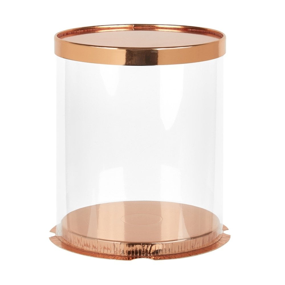 ROSE GOLD-Deluxe PVC Transparent Crystal Cake Box