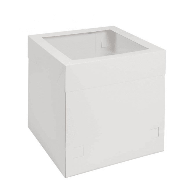 White Cubed WINDOW Cake Box