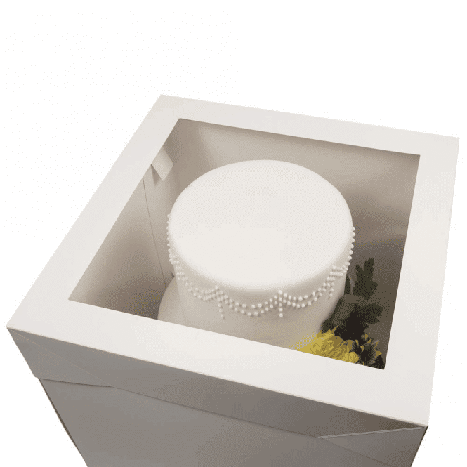 White Cubed WINDOW Cake Box