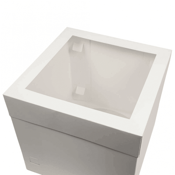 White Cubed WINDOW Cake Box