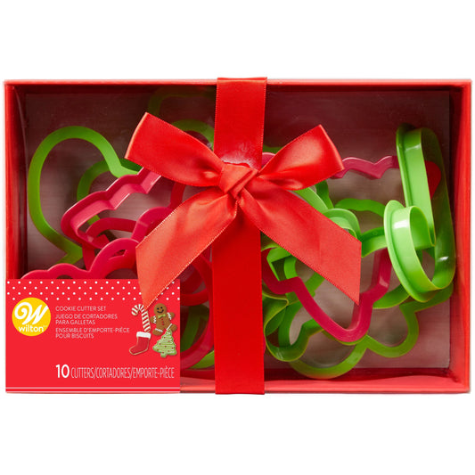 Wilton- 10 piece Christmas cookie cutter set.