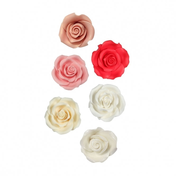 CULPITT Edible SugarSoft Rose Toppers x 20 - 38mm