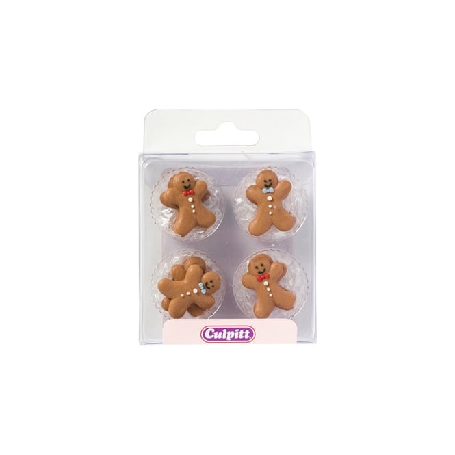 CULPITT Gingerbread Men Edible Royal Icing Toppers x 12