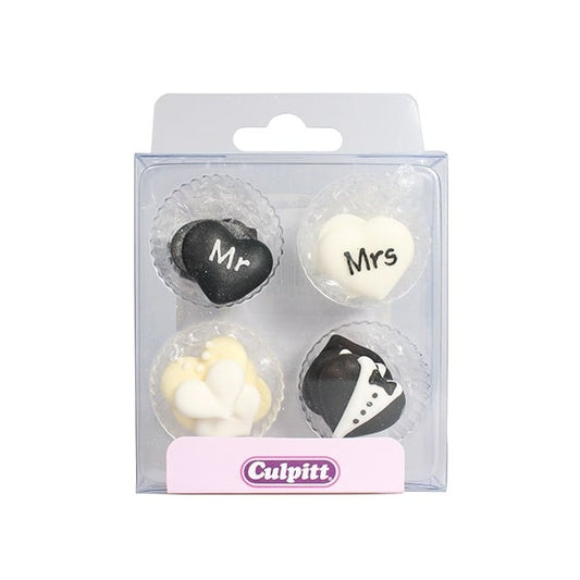 CULPITT Mr. And Mrs. Love Heart Edible Sugar Decorations