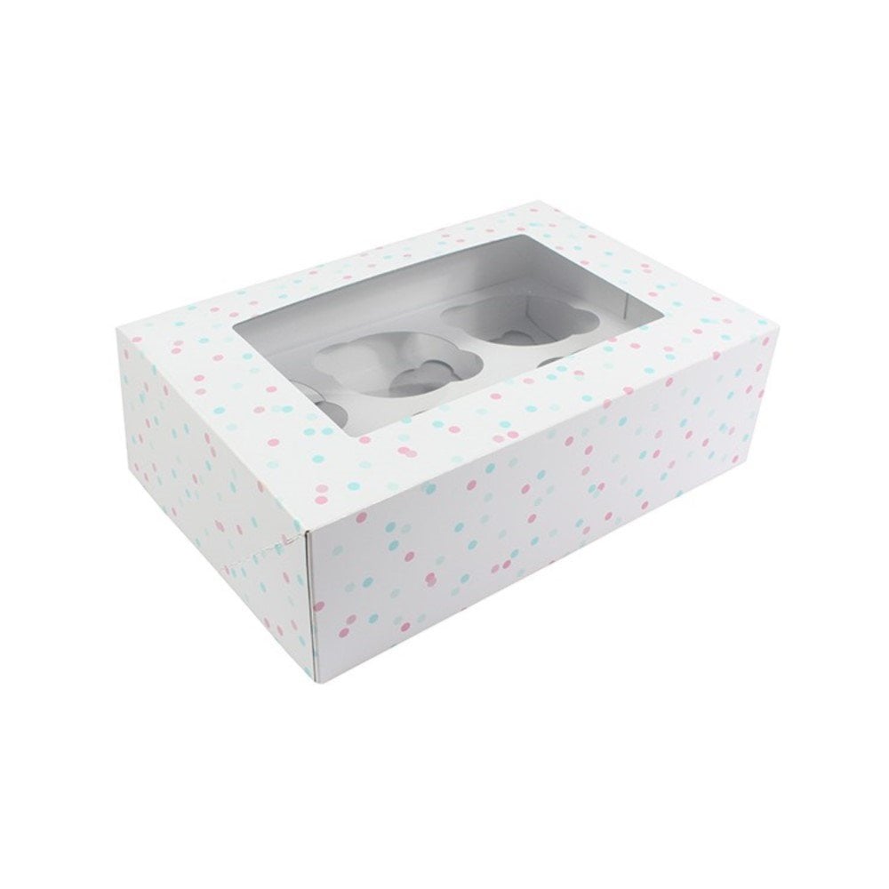 Multi Spot Cupcake Box - Holds 6-12 Cupcakes