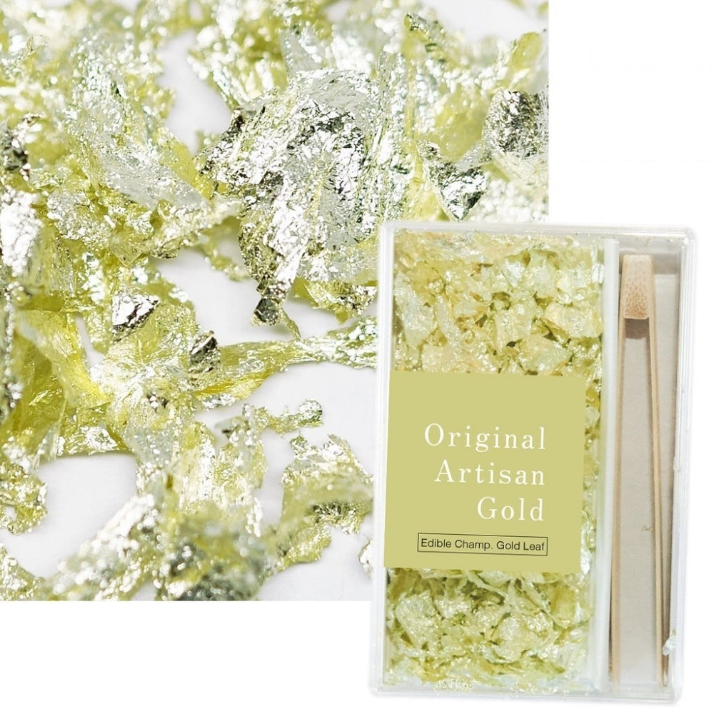 ORIGINAL ARTISAN GOLD Edible Leaf Flakes with Bamboo Tweezers