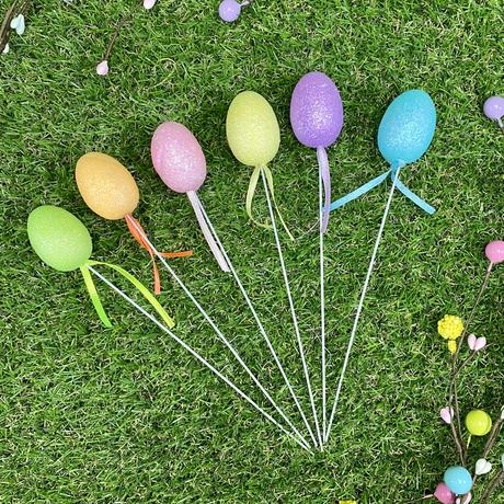 6 Glitter Easter Egg Cake Picks