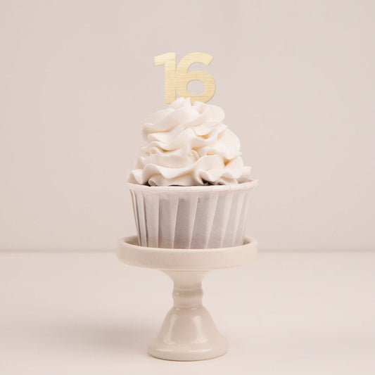 MAKE A WISH Birthday Numbers - Wooden Cupcake Toppers