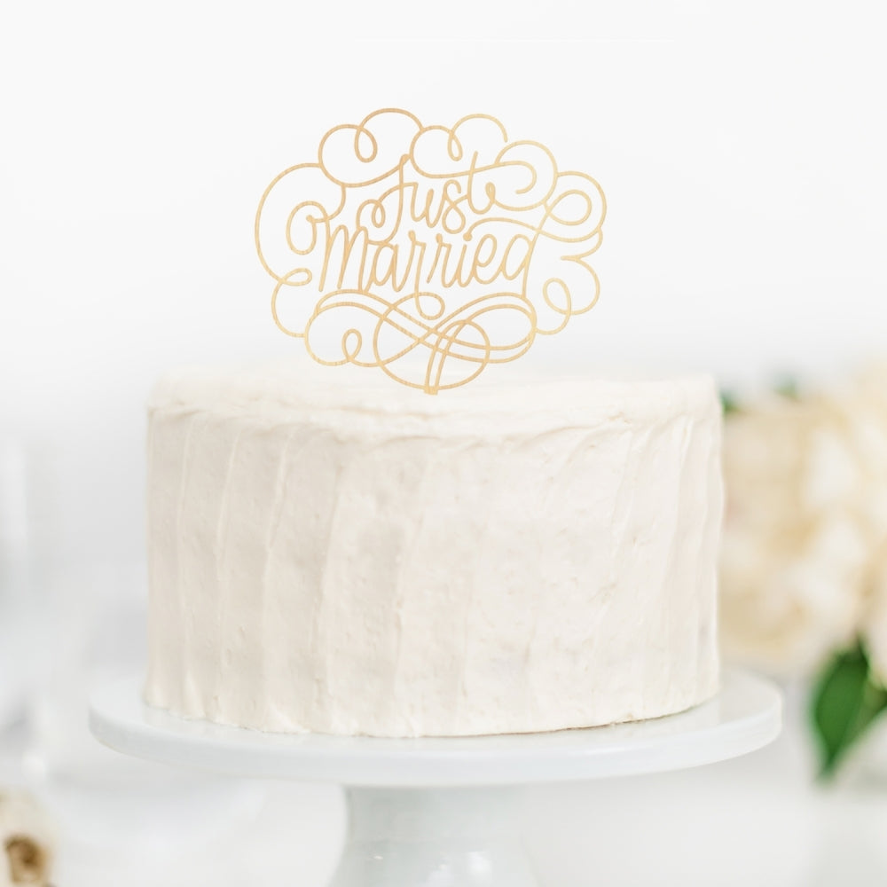 MAKE A WISH - Just Married Cake Topper