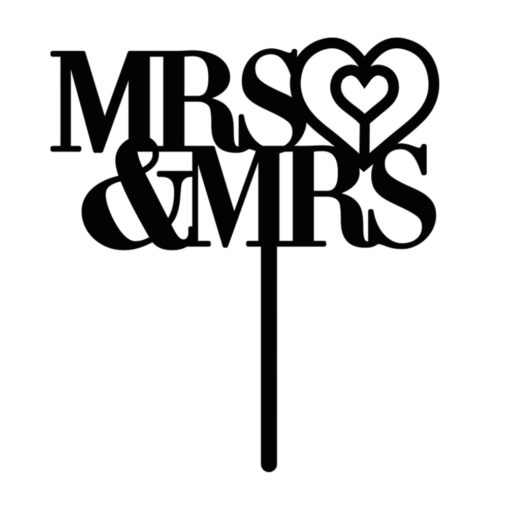 MAKE A WISH - Mrs & Mrs Double Heart Topper