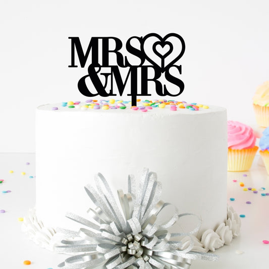 MAKE A WISH - Mrs & Mrs Double Heart Topper