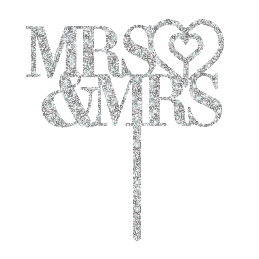 MAKE A WISH - Mrs & Mrs Double Heart Topper