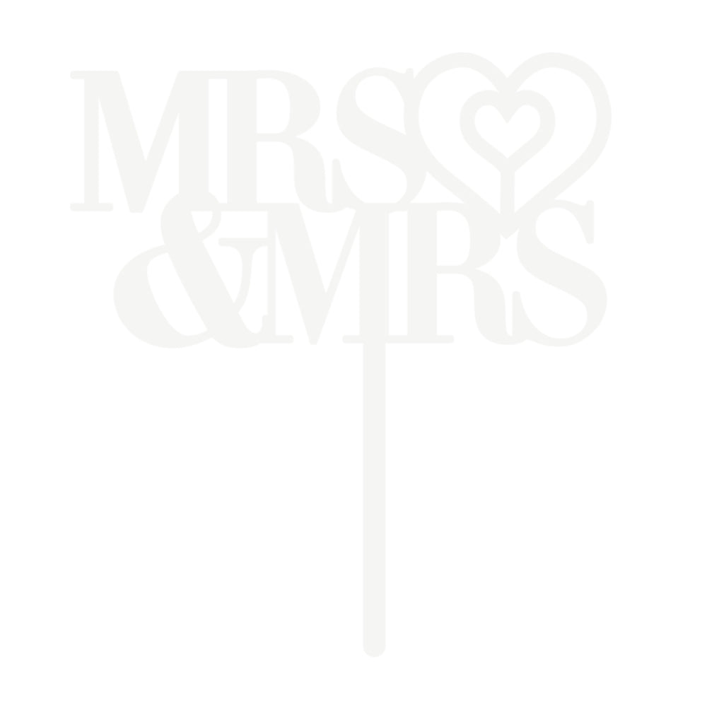 MAKE A WISH - Mrs & Mrs Double Heart Topper