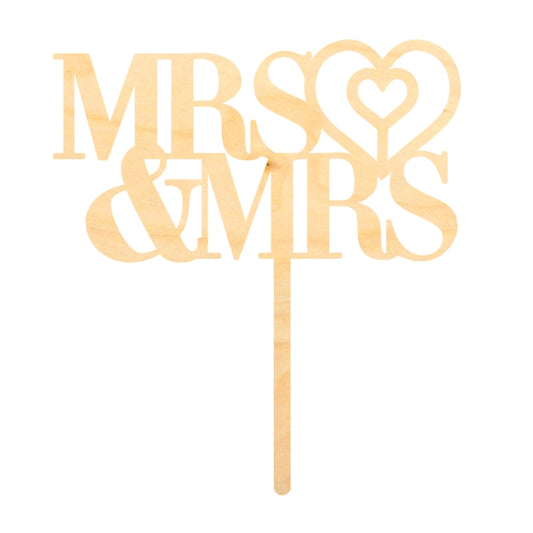 MAKE A WISH - Mrs & Mrs Double Heart Topper