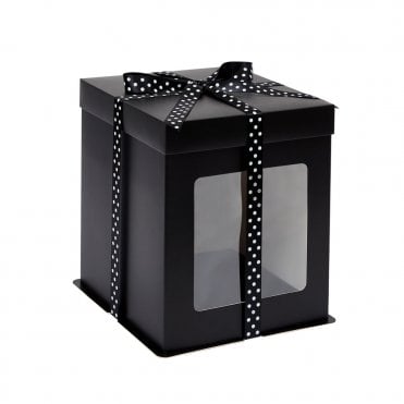 Black Tall Stylish Cake Box with Window