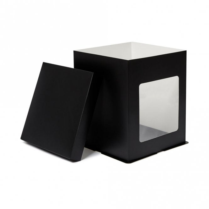 Black Tall Stylish Cake Box with Window