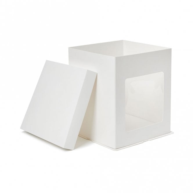 White Tall Stylish Cake Box with Window