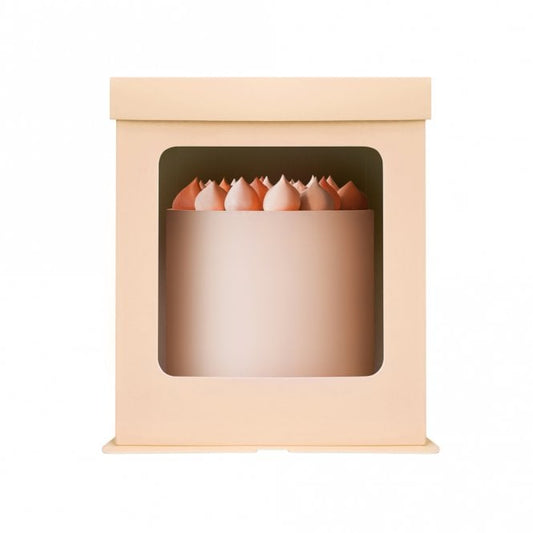 Peachy Tall Stylish Cake Box with Window