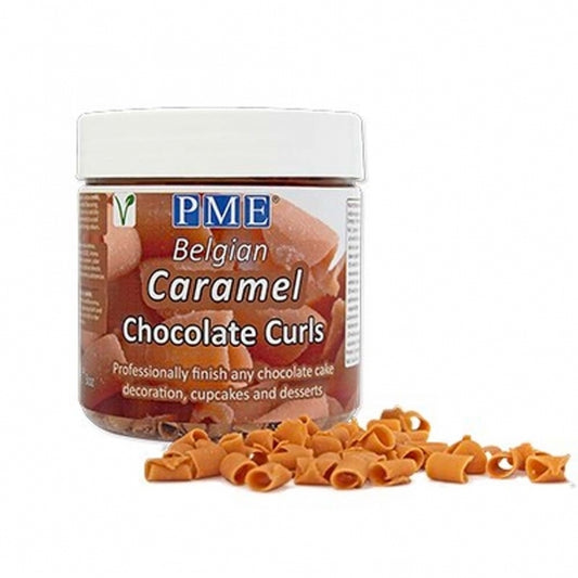 PME Caramel - Belgian Chocolate Curls 85g