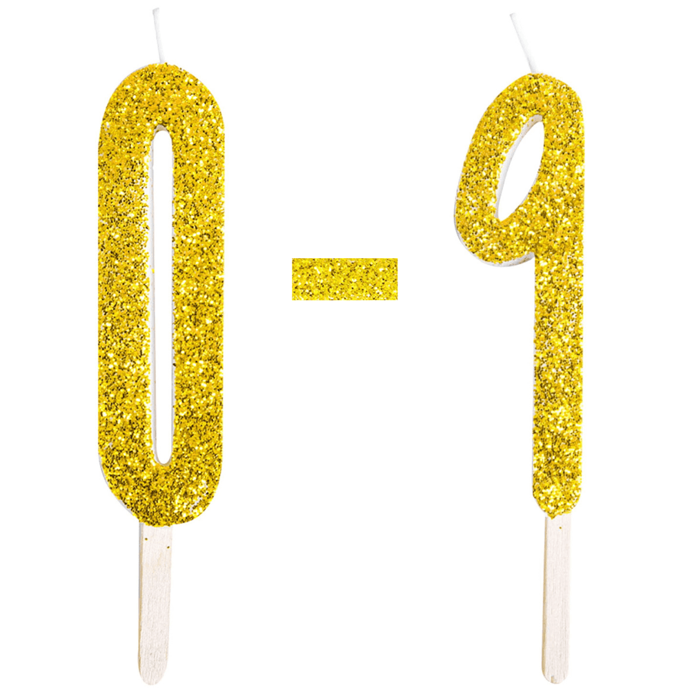 PME - Gold Glitter Number Candles