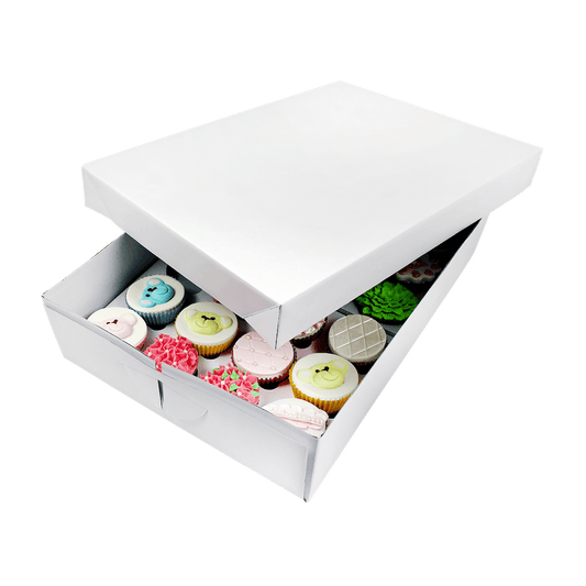 Holds 24 White Cupcake Box