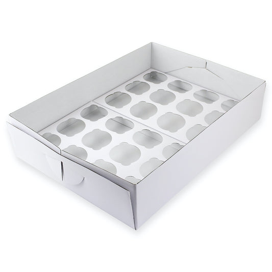 Holds 24 White Cupcake Box