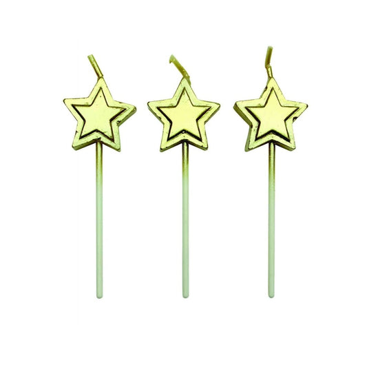 PME - Gold Star Candles - Set of 8