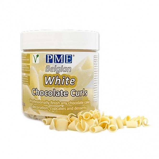 PME White - Belgian Chocolate Curls 85g