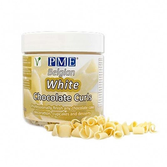 PME White - Belgian Chocolate Curls 85g