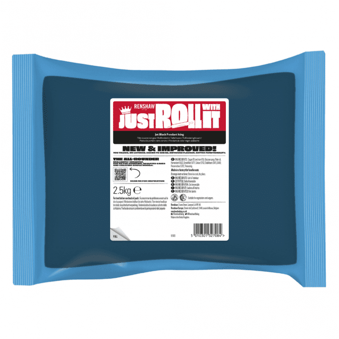 RENSHAW Jet Black - Just Roll With It Sugarpaste Fondant Icing