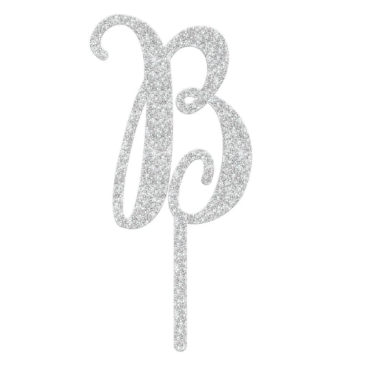 MAKE A WISH - Silver Glitter Alphabet Acrylic Cake Topper