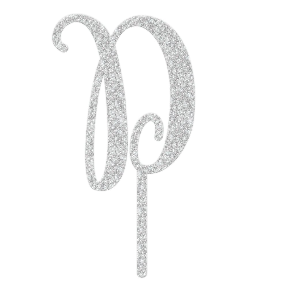 MAKE A WISH - Silver Glitter Alphabet Acrylic Cake Topper