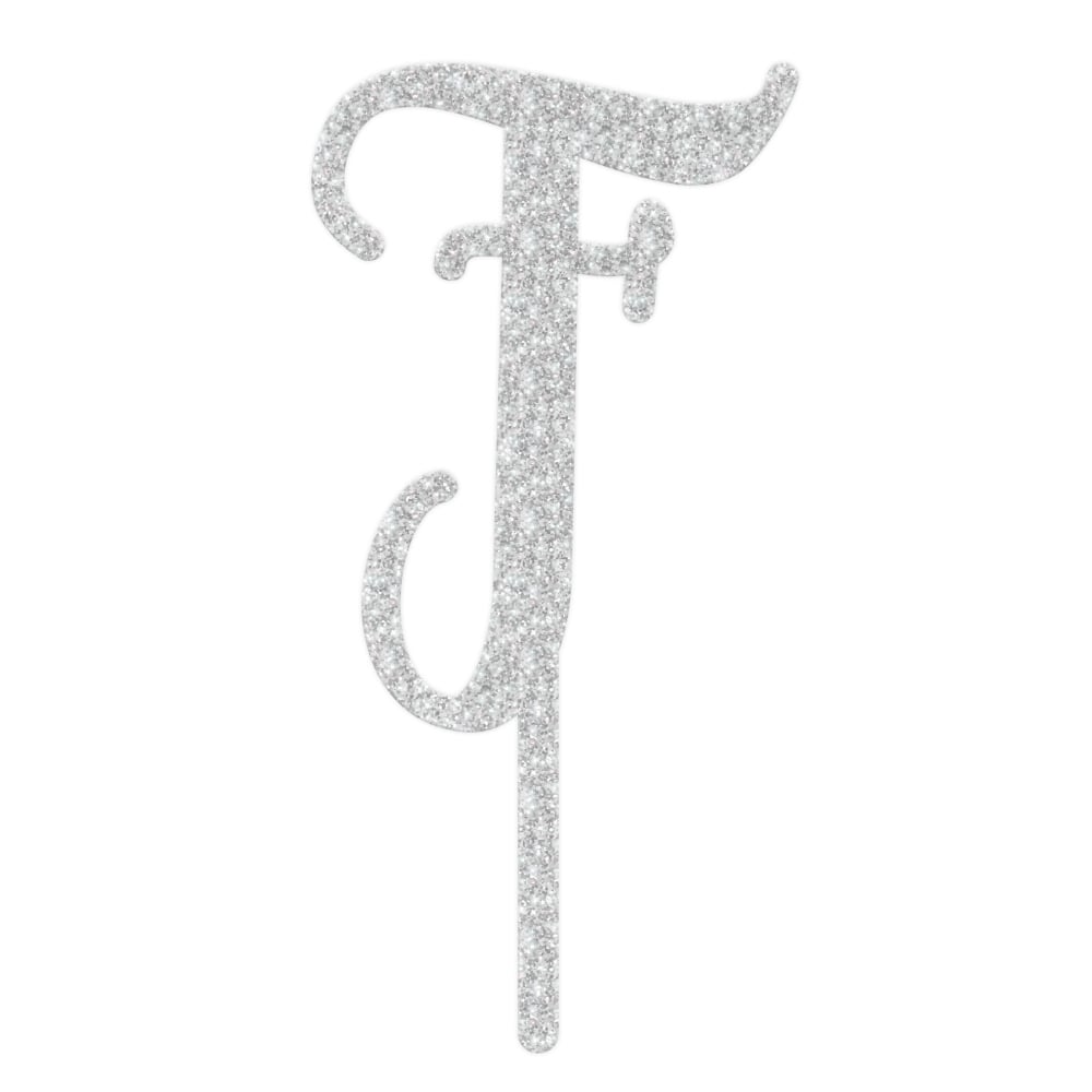 MAKE A WISH - Silver Glitter Alphabet Acrylic Cake Topper