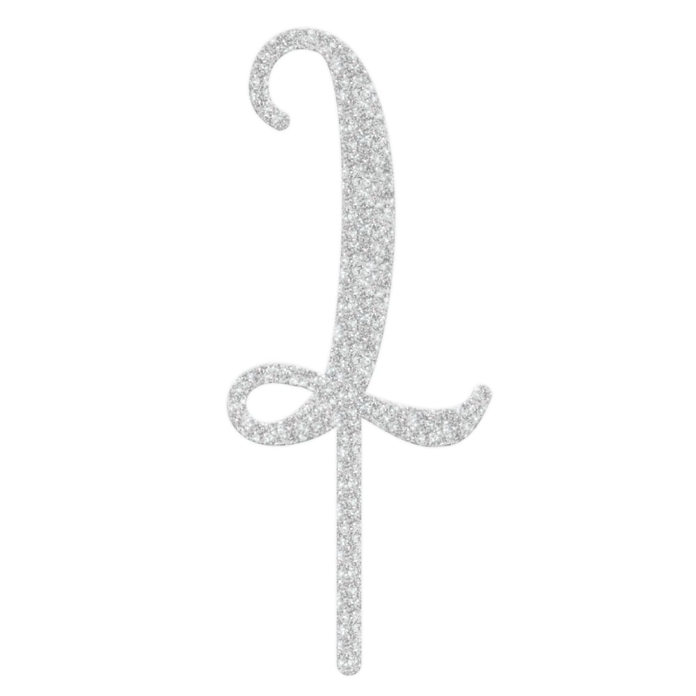 MAKE A WISH - Silver Glitter Alphabet Acrylic Cake Topper