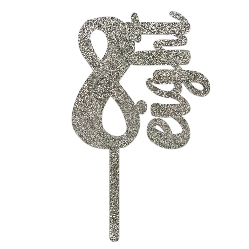 MAKE A WISH Silver Glitter - Number Acrylic Topper