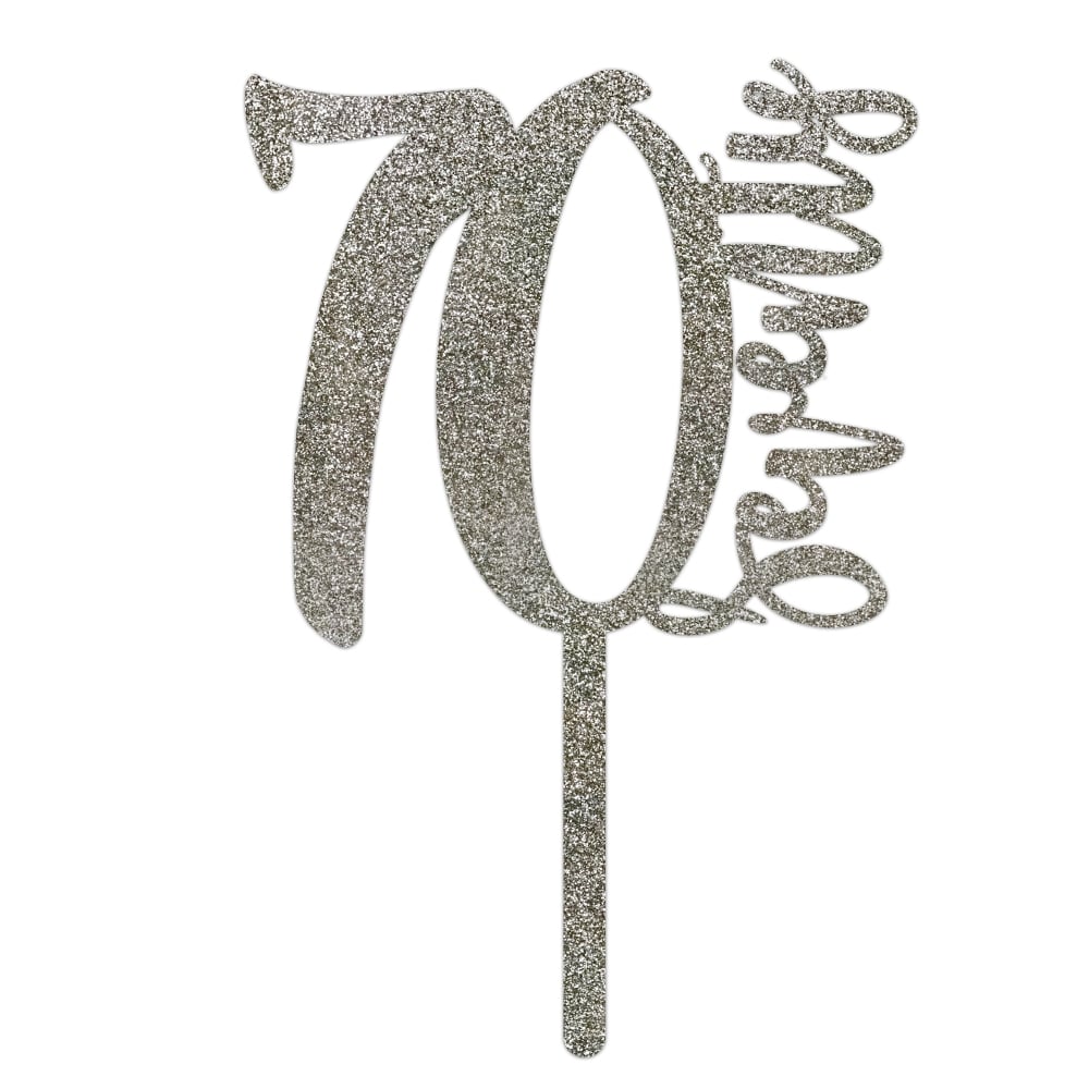 MAKE A WISH Silver Glitter - Number Acrylic Topper